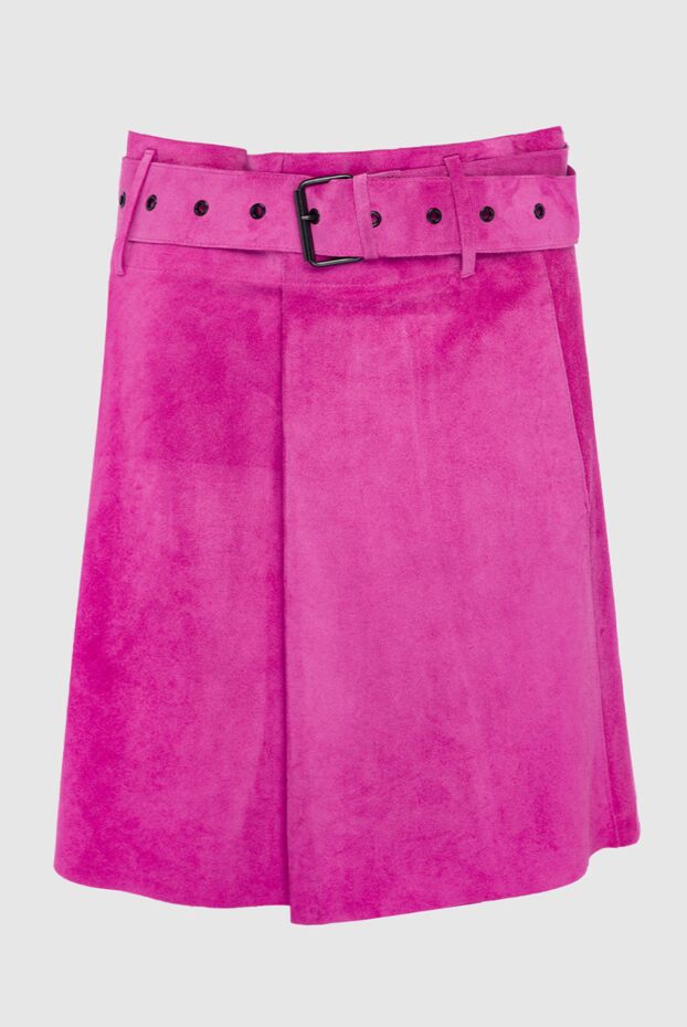 Isabel Marant pink suede skirt with accent belt and deep pleats 163668 - photo 1