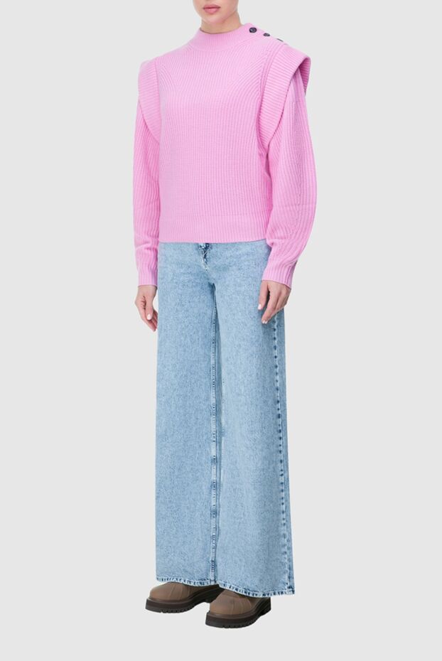 Isabel Marant pink knitted jumper made of wool and cashmere with decorative buttons
163675 - photo 2