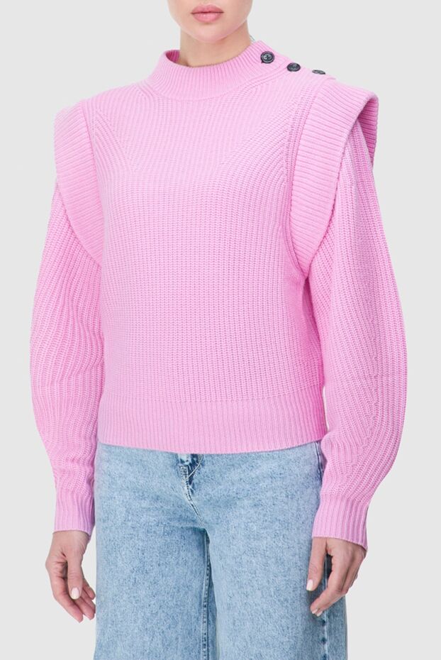 Isabel Marant pink knitted jumper made of wool and cashmere with decorative buttons
163675 - photo 3