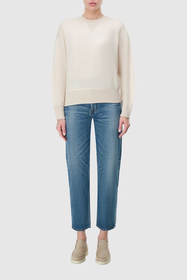 Isabel Marant beige women’s wool jumper with a simulated v-neck 163677 - photo 2