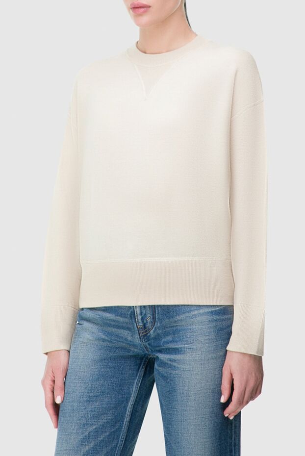 Isabel Marant beige women’s wool jumper with a simulated v-neck 163677 - photo 3