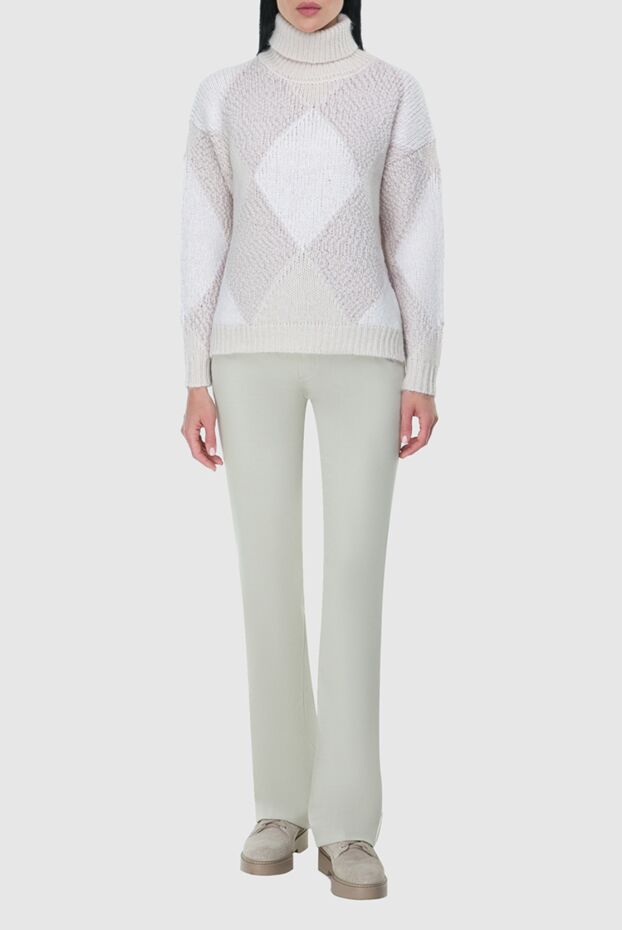 Peserico light pink women’s jumper with a diamond pattern 163712 - photo 2