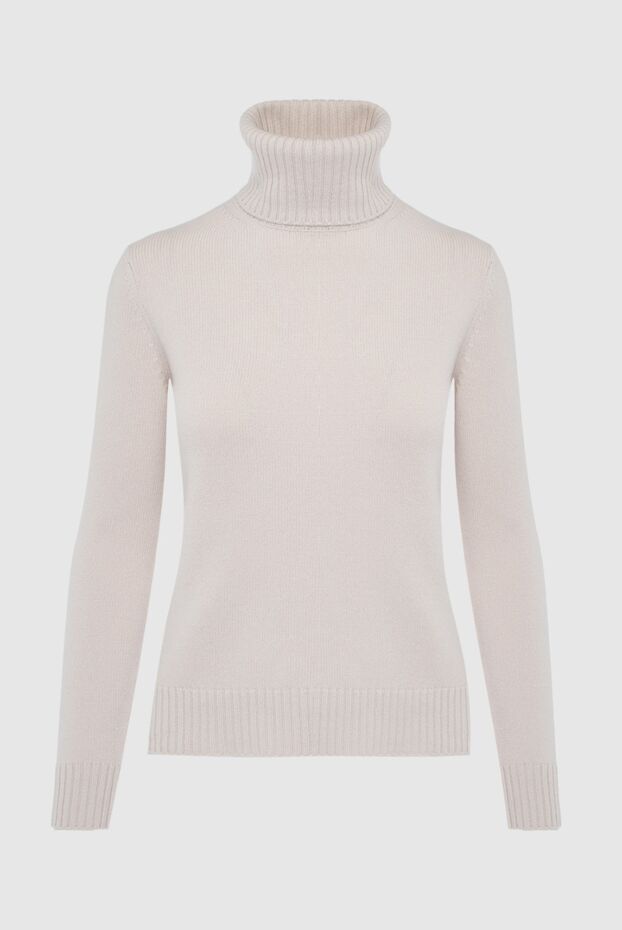 Loro Piana beige women’s cashmere jumper with a stand-up collar 163814 - photo 1