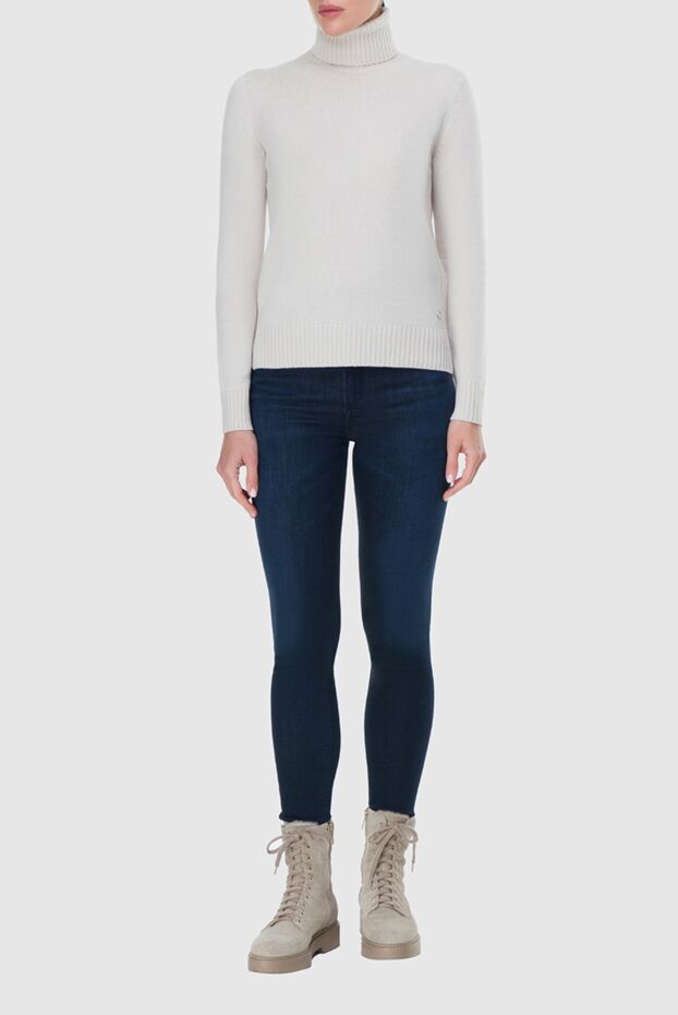 Loro Piana beige women’s cashmere jumper with a stand-up collar 163814 - photo 2