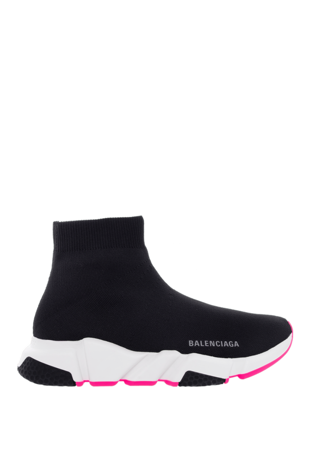 Balenciaga кроссовки женские черные с контрастной подошвой 163871 - фото 1