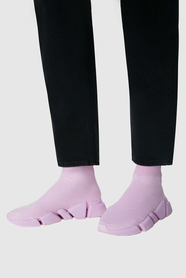 Balenciaga women's pink sneakers with a logo print 163872 - photo 2