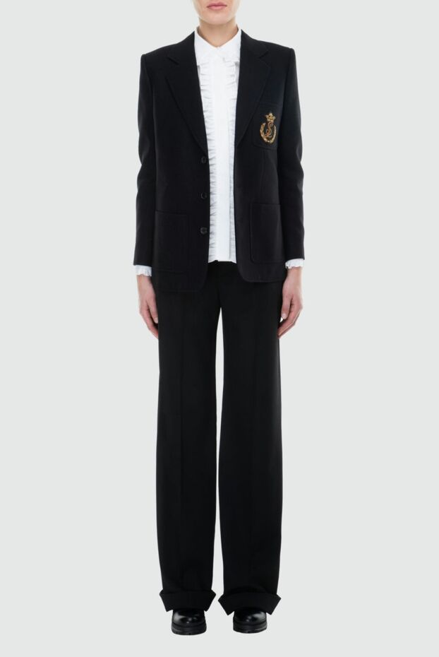 Saint Laurent жабо мен рюштары бар әйелдер блузкасы ақ 163911 - фото 3