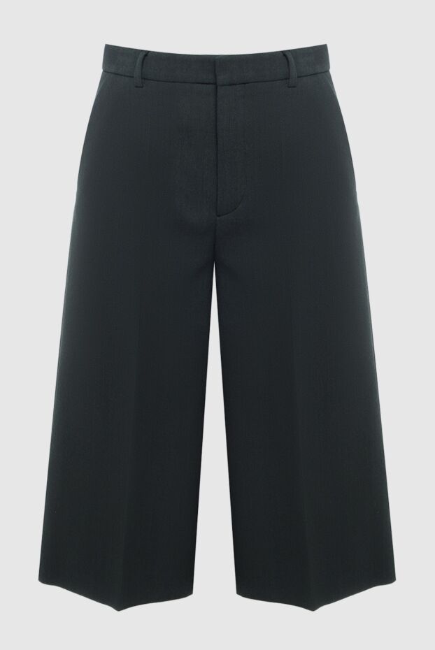 Saint Laurent брюки из шерсти зеленые женские 163913 - фото 1