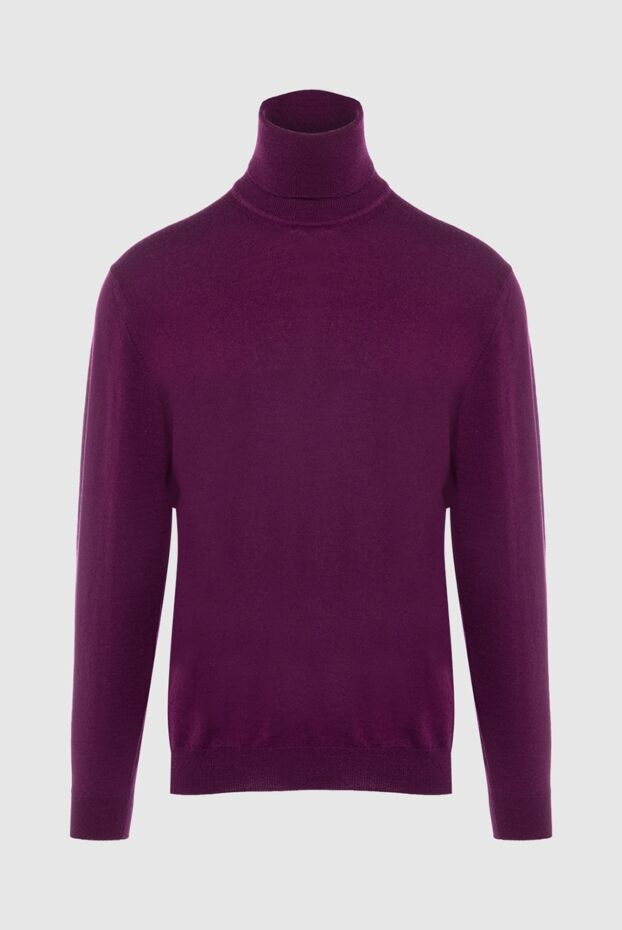 Cesare di Napoli purple-burgundy basic wool turtleneck for men 163997 - photo 1