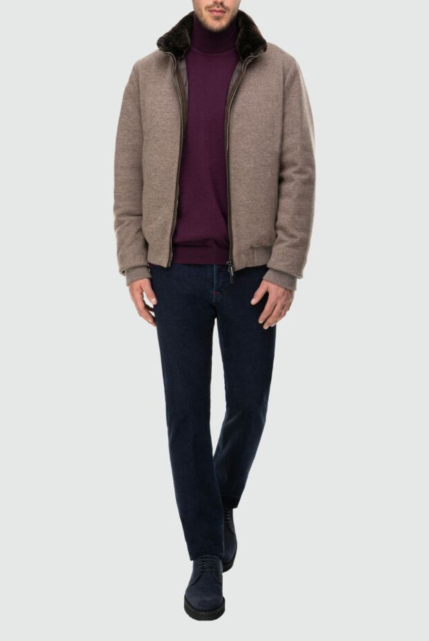 Cesare di Napoli purple-burgundy basic wool turtleneck for men 163997 - photo 2
