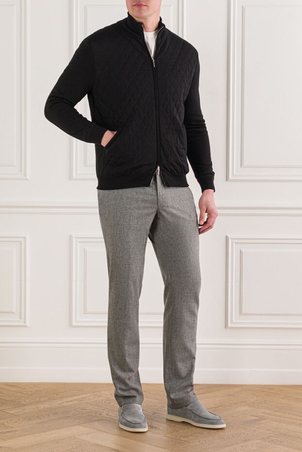 Cesare di Napoli black wool sports sweatshirt for men 164047 - photo 2