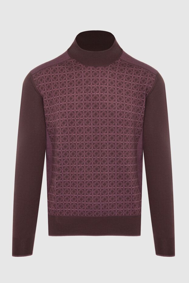 Stefano Ricci burgundy cashmere jumper with silk and geometric pattern 164092 - photo 1