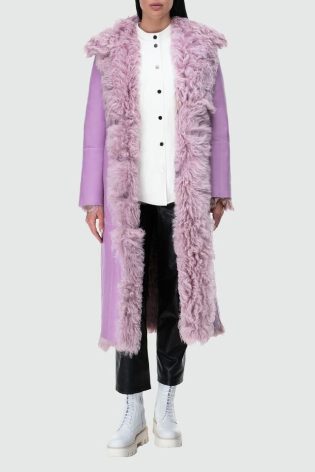 Fleur de Paris women's lilac sheepskin coat with double-sided sheepskin trim 164129 - photo 3
