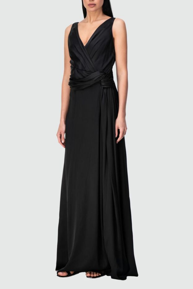 Dior платье в пол с драпировкой из чёрного шелка
 164177 - фото 3