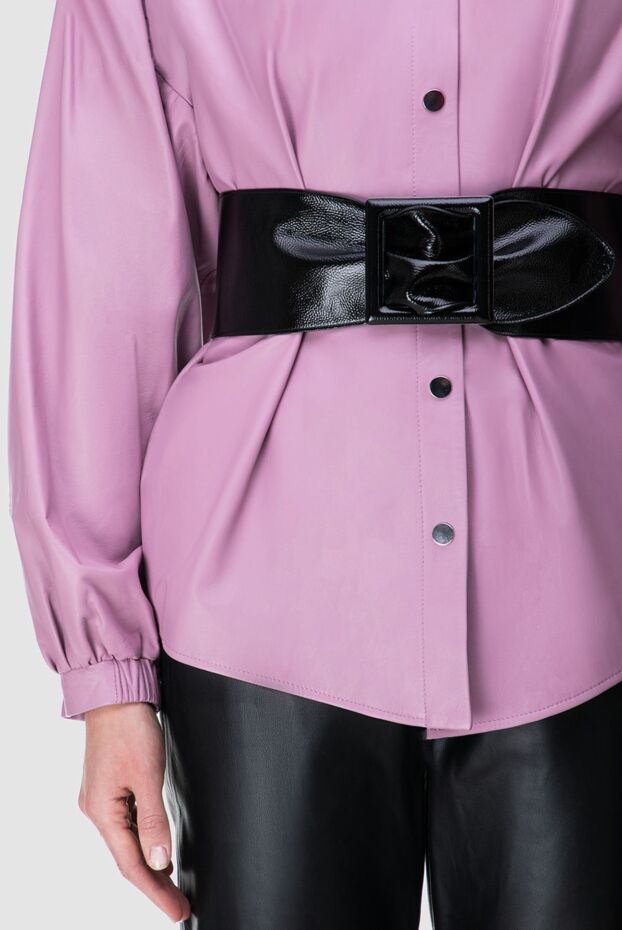 Saint Laurent women's wide black leather belt 164197 - photo 3