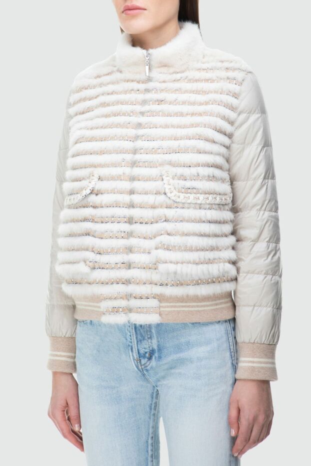 Antonio Arnesano beige mink and polyamide jacket for women 164225 - photo 3