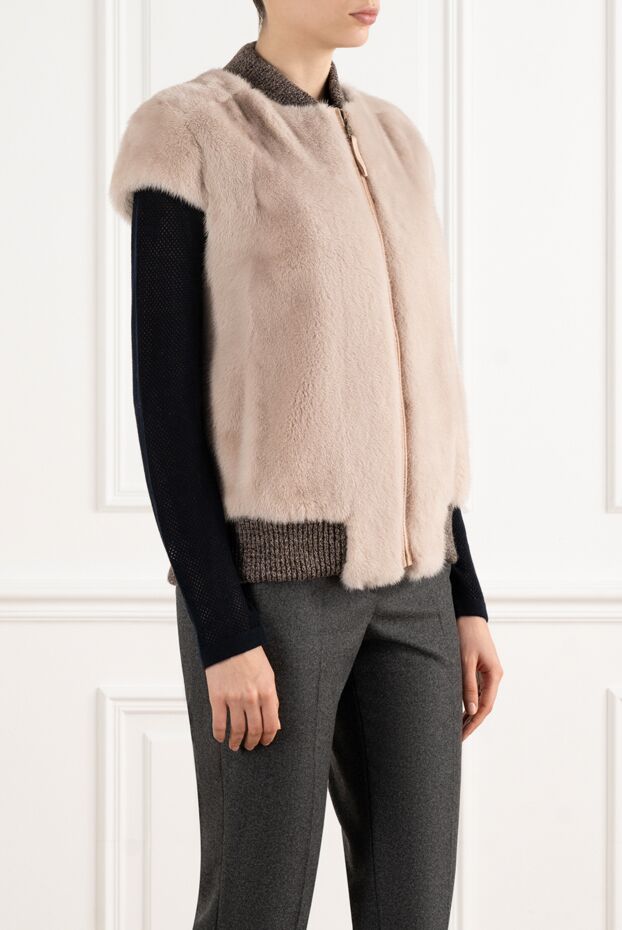 Antonio Arnesano women's ash-pink mink fur vest 164226 - photo 3