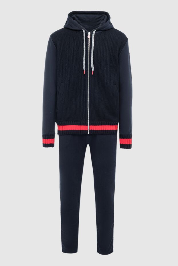 Kiton костюм спортивный темно-синий с капюшоном и контрастными деталями мужской 164254 - фото 1
