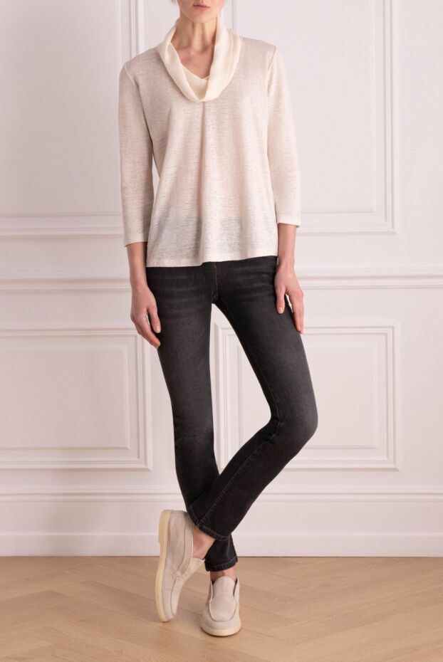 Brunello Cucinelli black women's jeans with a gradual fading effect 164263 - photo 2