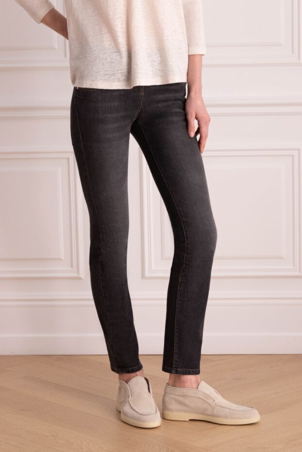 Brunello Cucinelli black women's jeans with a gradual fading effect 164263 - photo 3
