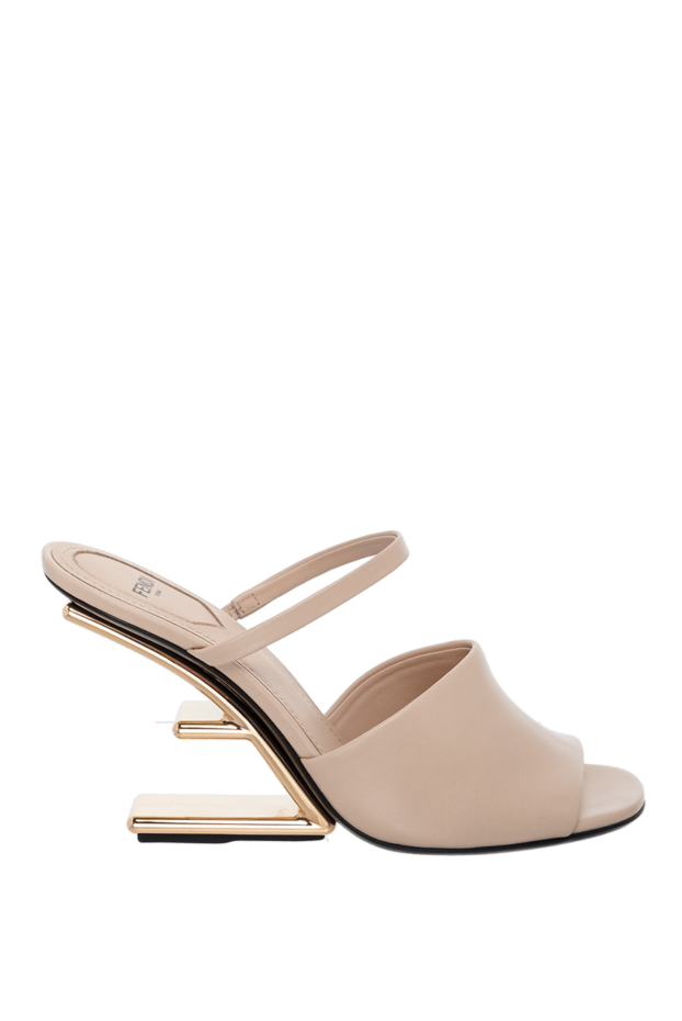 Fendi beige women's sandals with f-shaped heel 164349 - photo 1