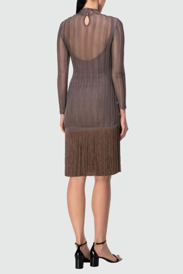 Fendi вискоза мен полиамидтен жасалған әйелдер қоңыр көйлегі 164351 - фото 3