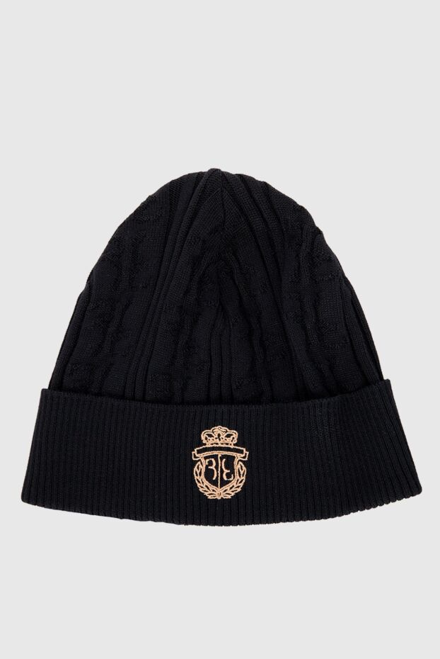 Billionaire black knitted wool hat with textured texture and gold emblem
164472 - photo 1