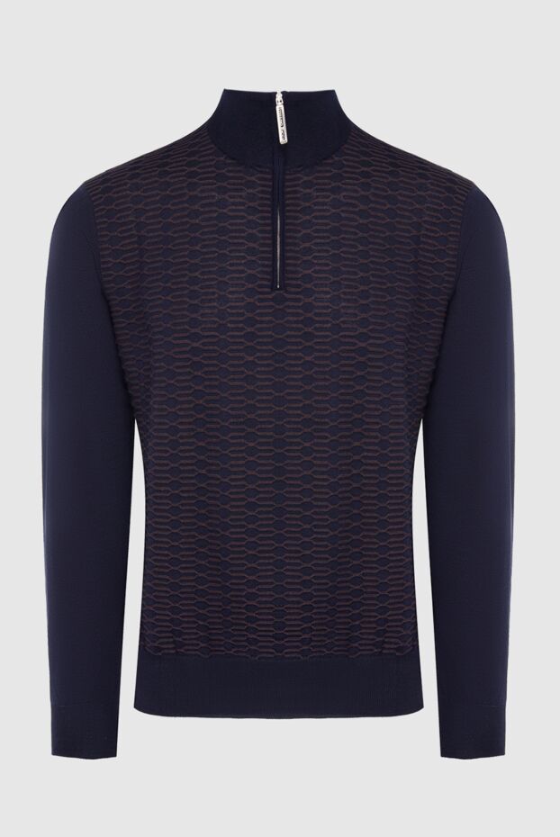 Troyer in cashmere and silk with a stand-up collar and a short zip - photo 1