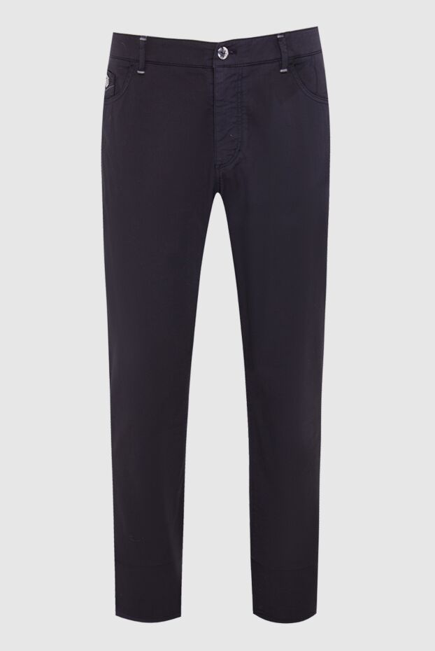 Zilli men's ink black trousers with delicate embroidery 164654 - photo 1