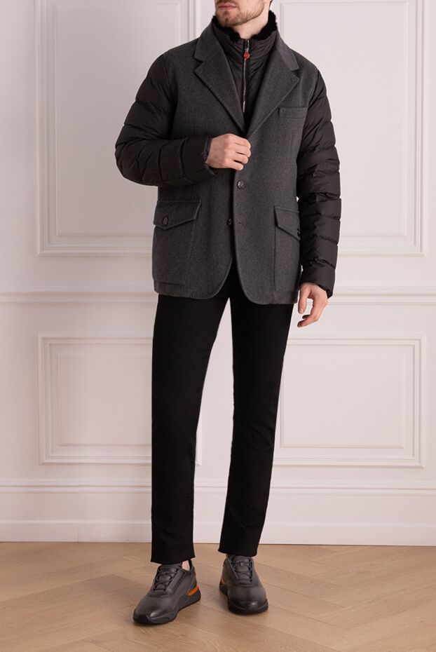 Kiton пуховик мужской из полиэстера и межа серый 164676 - фото 2