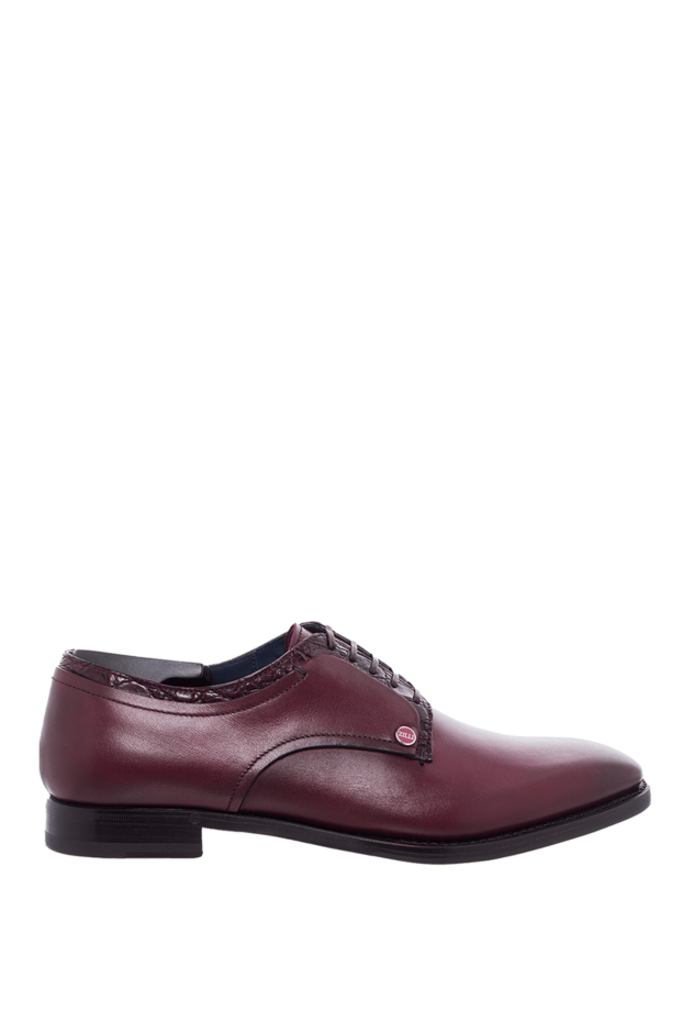 Zilli burgundy leather derby shoes with textured inserts for men 164704 - photo 1