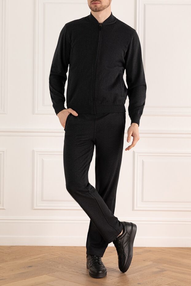 Brioni костюм спортивный мужской из хлопка и эластана серый 164749 - фото 2