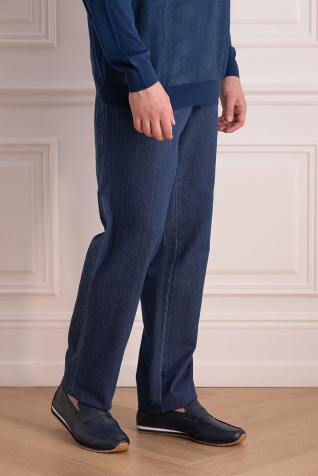 Brioni blue polyamide and silk jeans for men 164754 - photo 3
