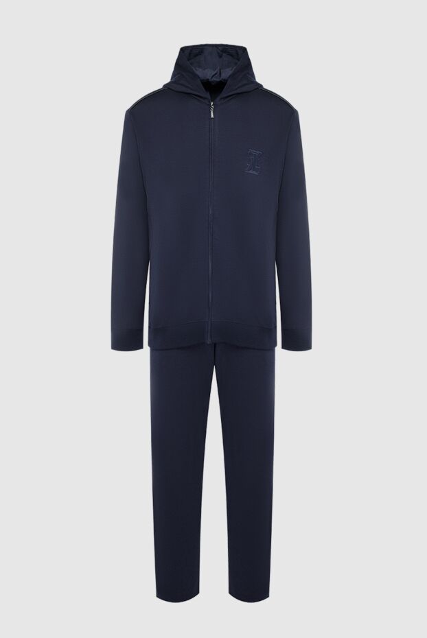Sports suit for men made of cotton, polyamide, cashmere and silk blue - photo 1