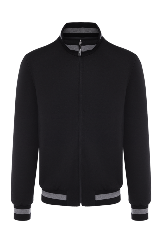 Zilli men's dark bomber jacket with gray stripes on the cuffs
164778 - photo 1