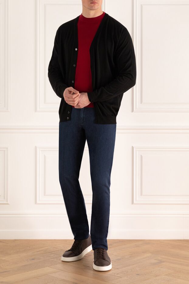 Zilli men’s black cardigan with v-neck and buttons 164849 - photo 2