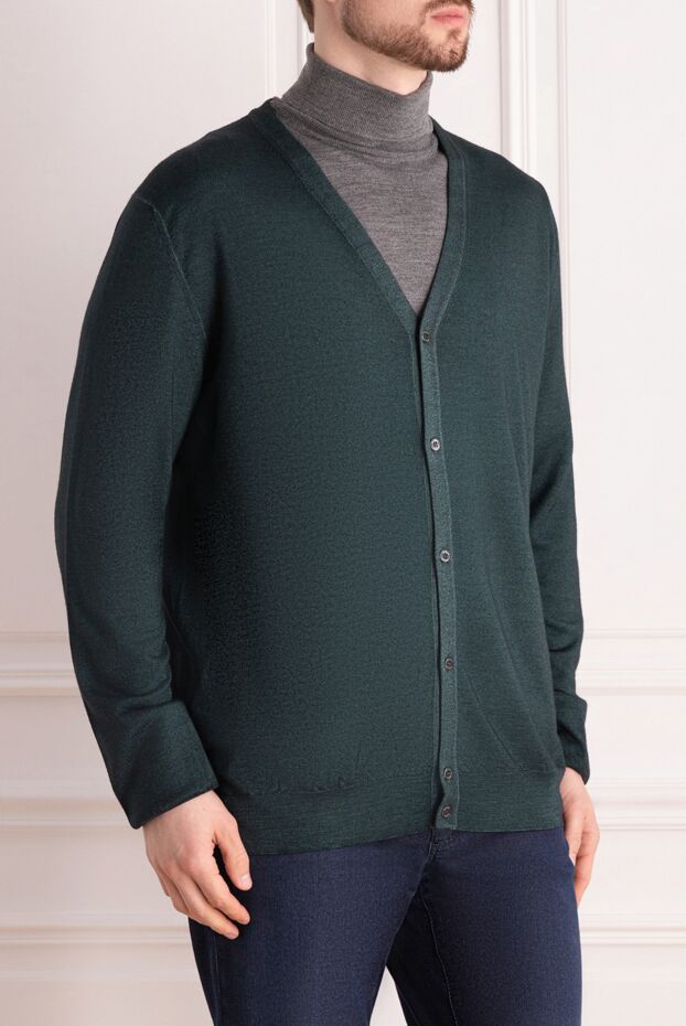Zilli men's cashmere cardigan with buttons and silk 164853 - photo 3