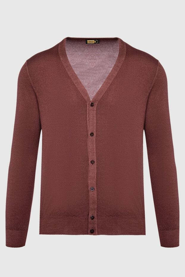 Zilli men’s brown cardigan with v-neck and buttons 164854 - photo 1