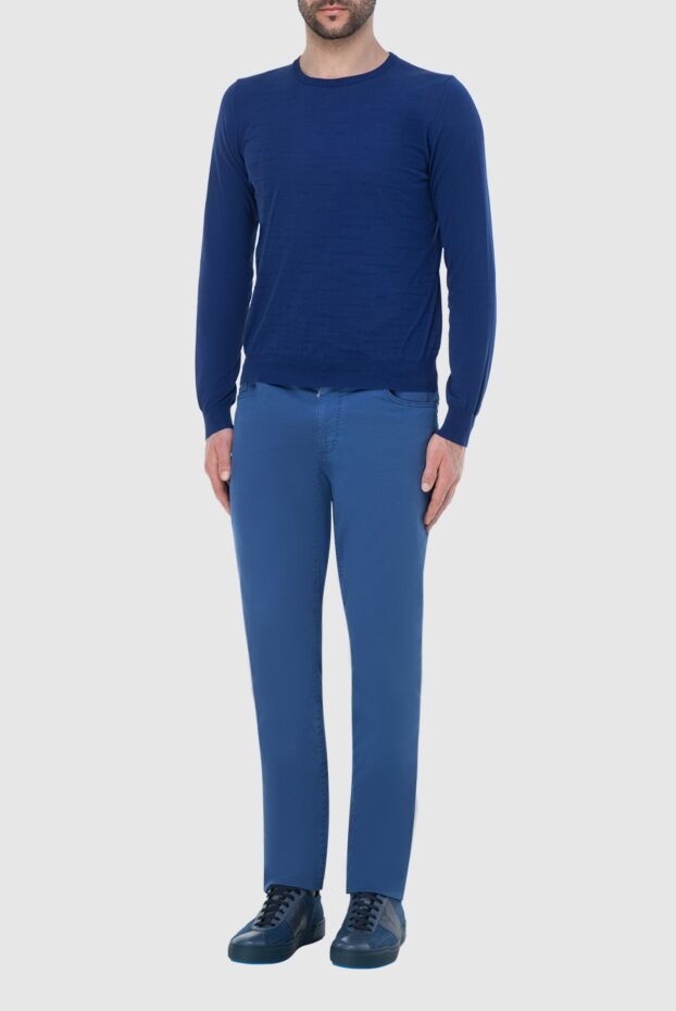 Zilli blue jumper with embroidered brand logo on the back for men 164865 - photo 2