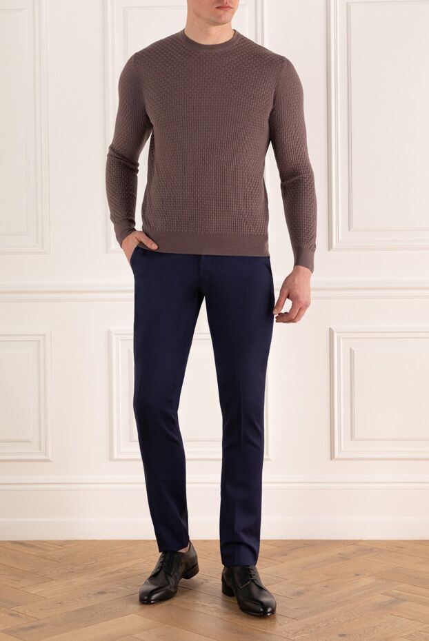 Zilli brown jumper with textured knitting for men 164958 - photo 2