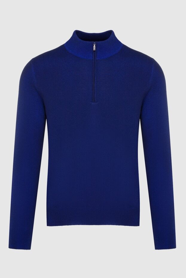 Zilli deep blue slim-fit cashmere troyer for men 164972 - photo 1
