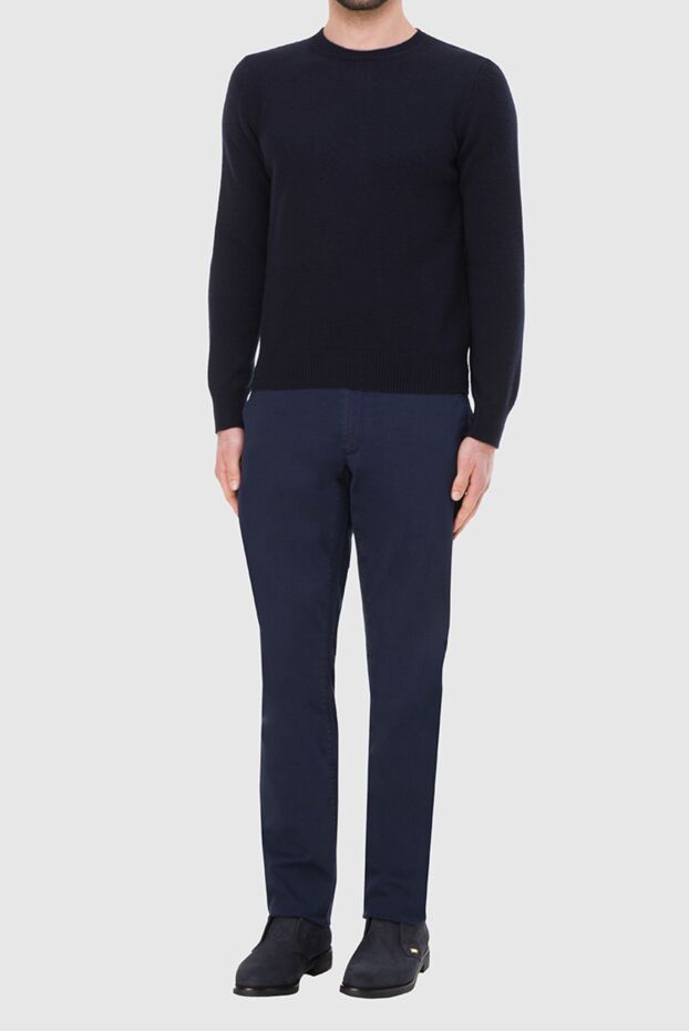 Zilli blue cashmere jumper with embroidered print on the back for men 164974 - photo 2