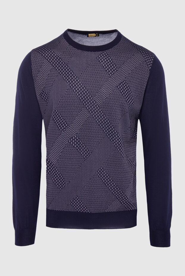 Zilli blue jumper with contrast geometric pattern for men 164999 - photo 1