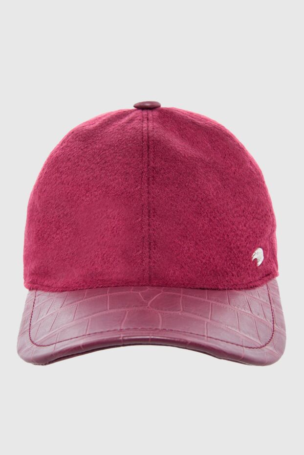Stefano Ricci cap made of nubuck and crocodile leather burgundy for men 165165 - photo 1