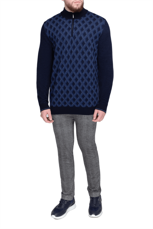 Trouser made of wool blue for men - photo 2