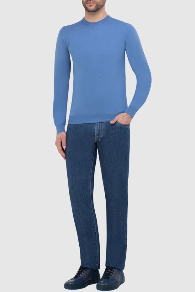 Malo blue wool jumper for men 165284 - photo 2