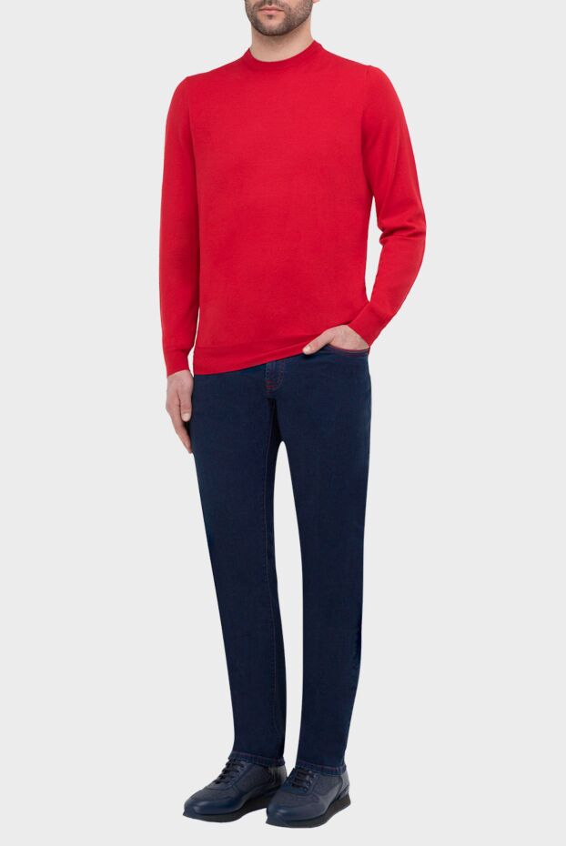 Malo men's wool jumper in a rich red shade with a thick elastic band
 165293 - photo 2