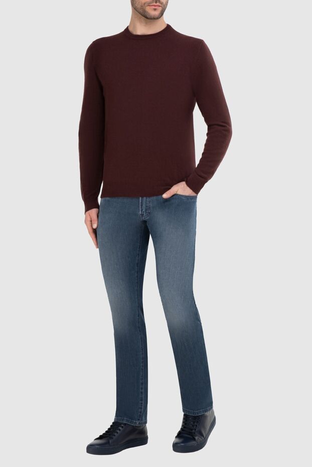 Malo cashmere burgundy jumper for men 165306 - photo 2