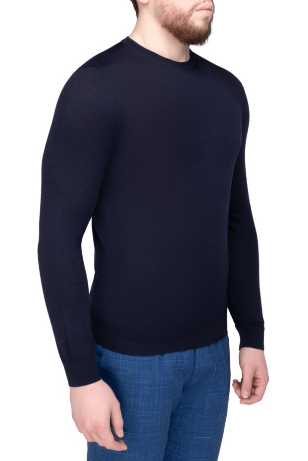 Malo blue men's wool, silk and cashmere jumper 165308 - photo 3