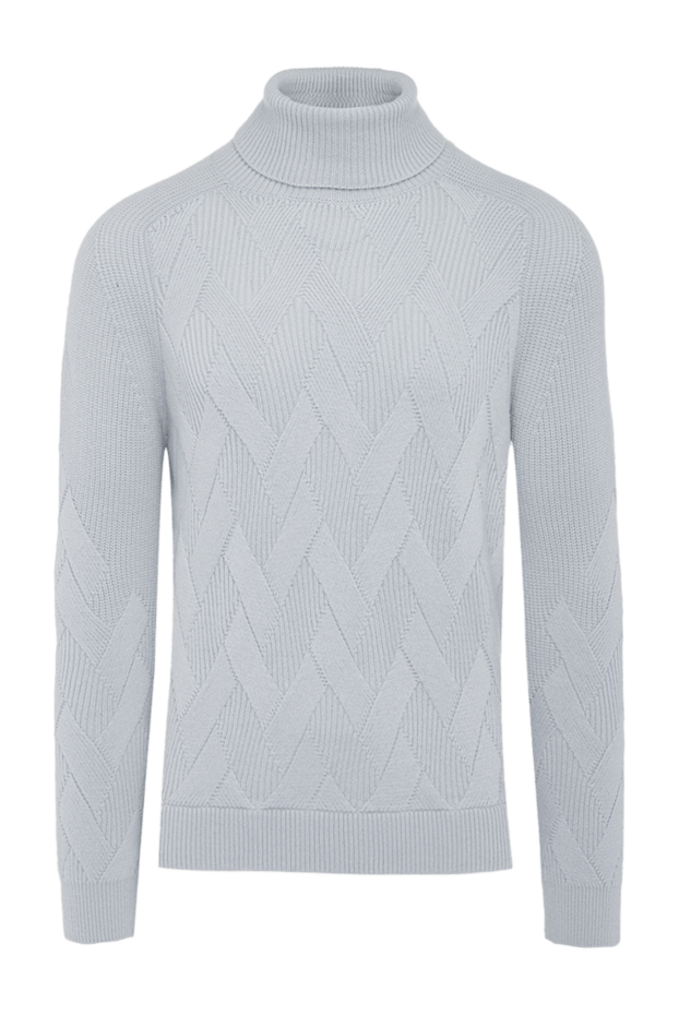 Malo blue men's turtleneck cashmere sweatshirt 165314 - photo 1